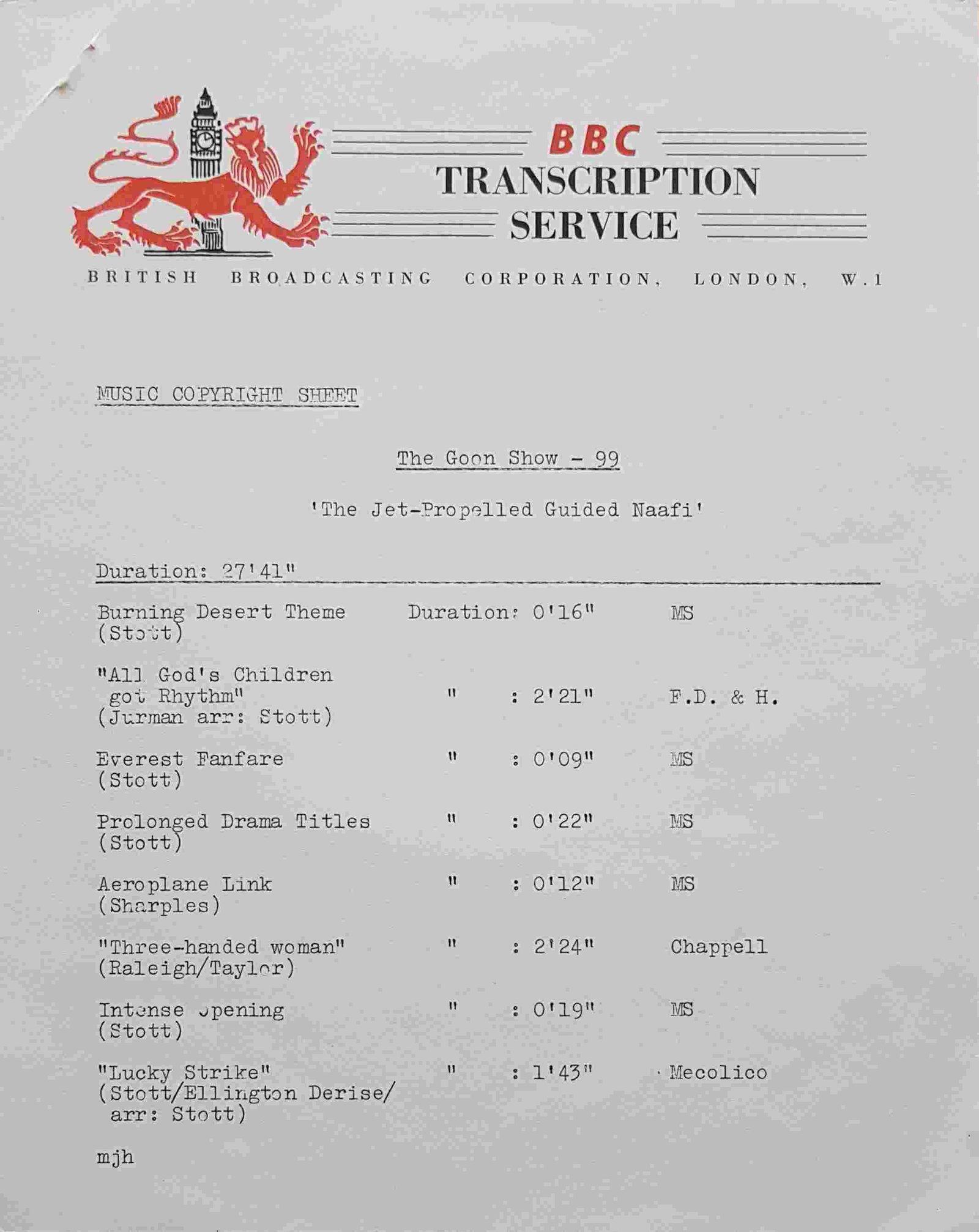 110608 The Goon show - 99 & 100 Spike Milligan / Larry Stevens Inserts from 110608